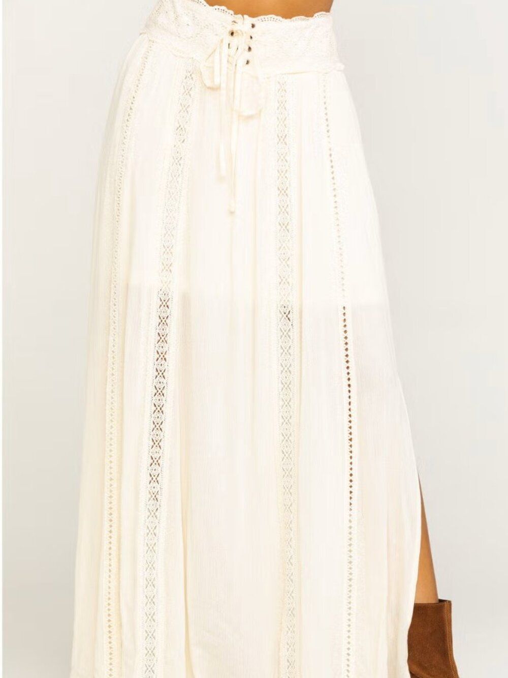 Shyanne Women's Tie-Off Corset Maxi Skirt Womens Size Large NWT Boho Western